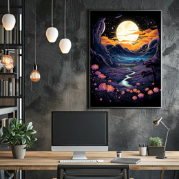 Enchanted Moonlit Landscape Poster