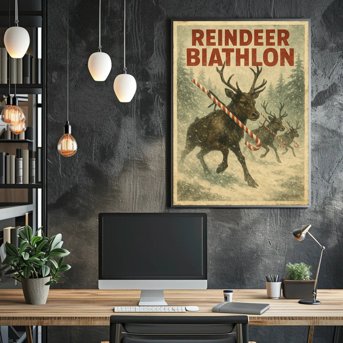 Reindeer Biathlon Poster