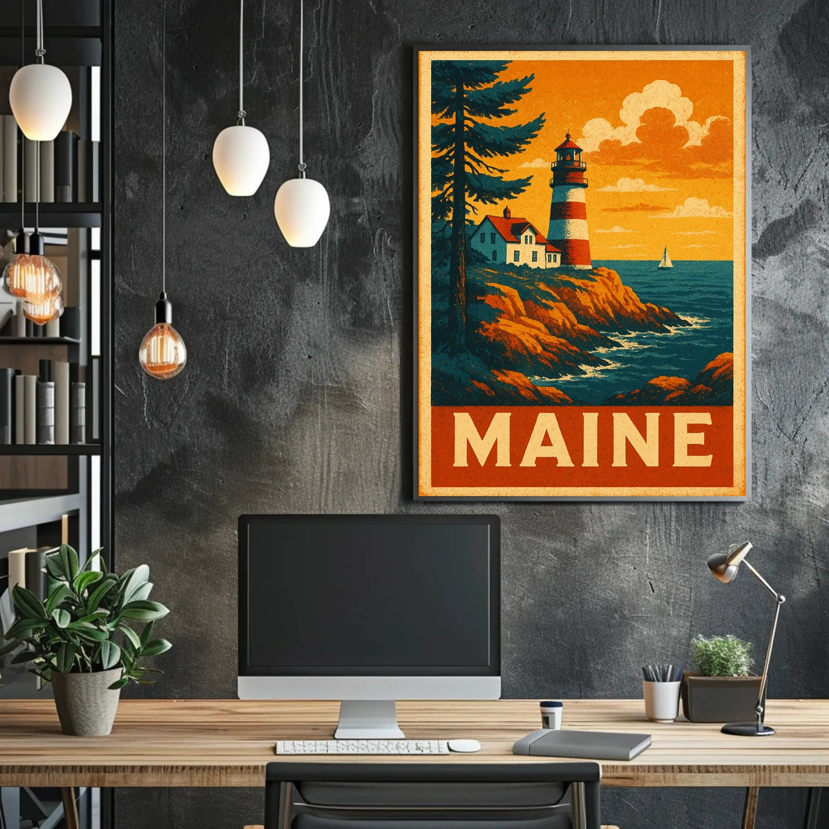 Maine Lighthouse Poster