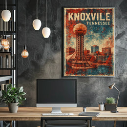 Knoxville Cityscape Realism Wanderlust Poster