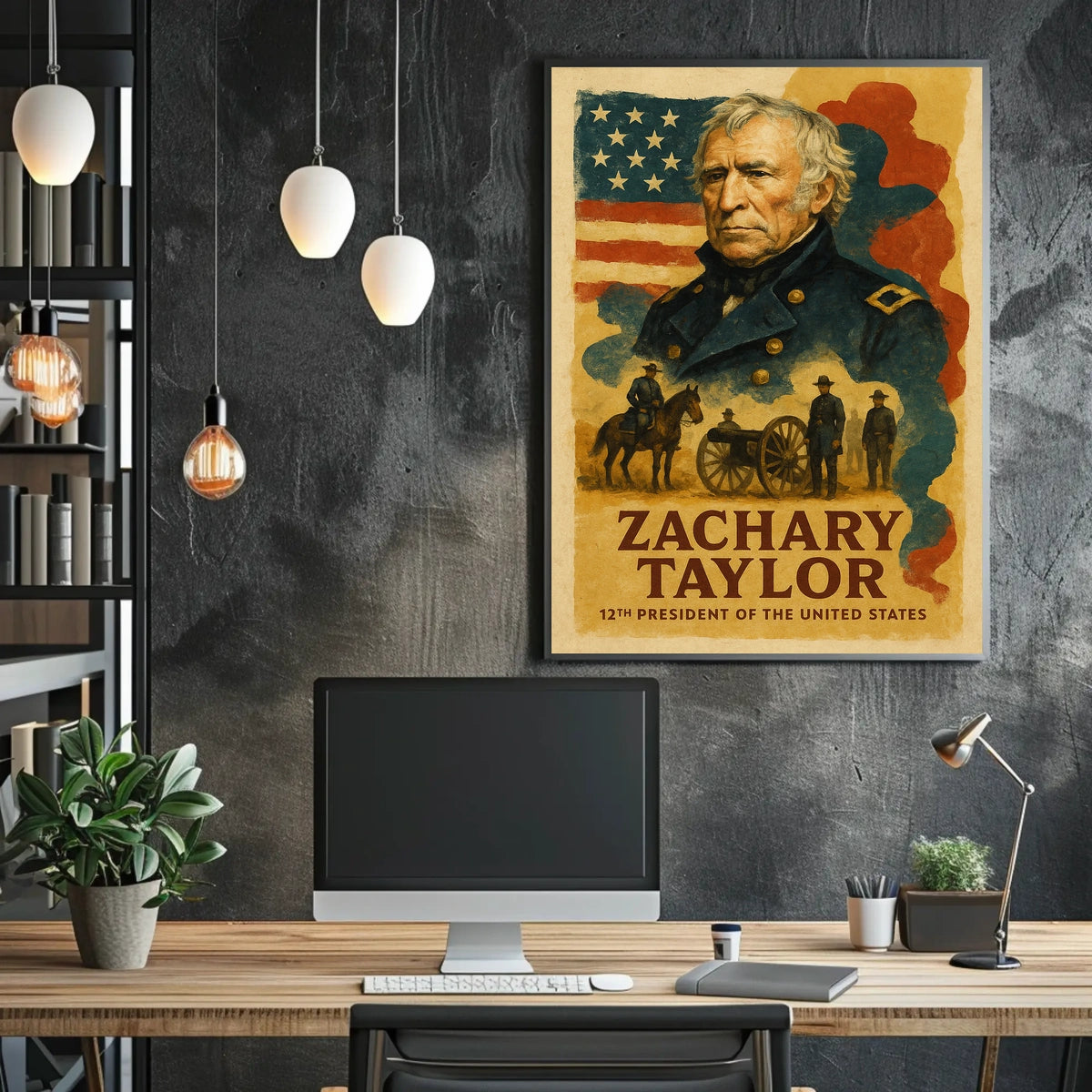 Zachary Taylor 12th President of the United States Layered Digital Collage Poster