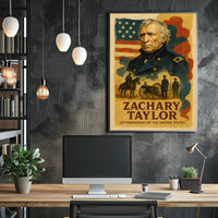Zachary Taylor 12th President of the United States Layered Digital Collage Poster