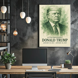 Trump Visionary Waves Watercolor Patriotic Poster