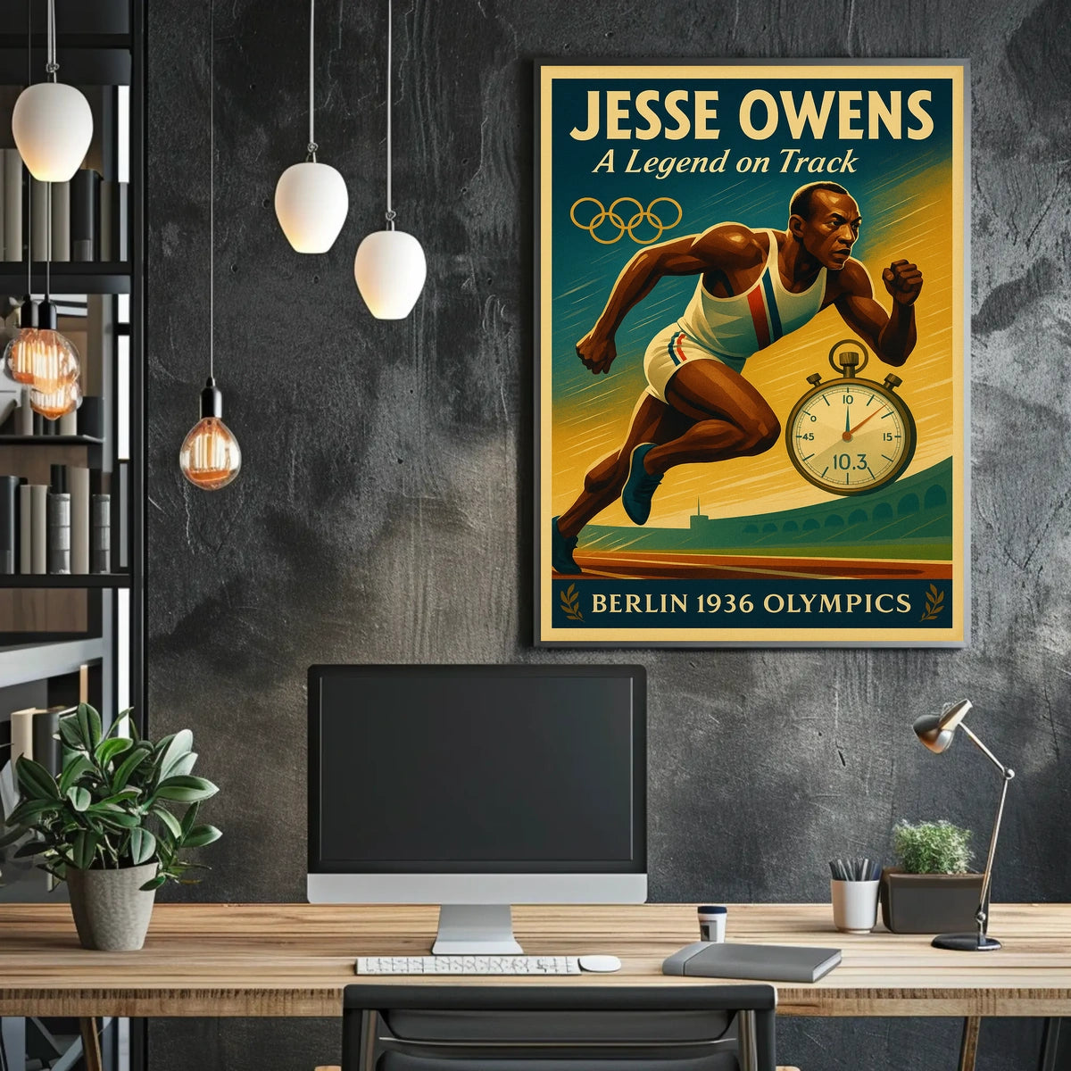 Jesse Owens Berlin 1936 Olympics Vintage Poster Art
