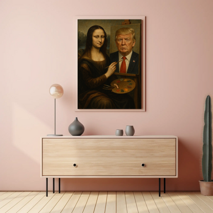 Mona Lisa Paints Trump Historical Parody Poster