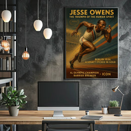 Jesse Owens Berlin Olympics Vintage Art Poster