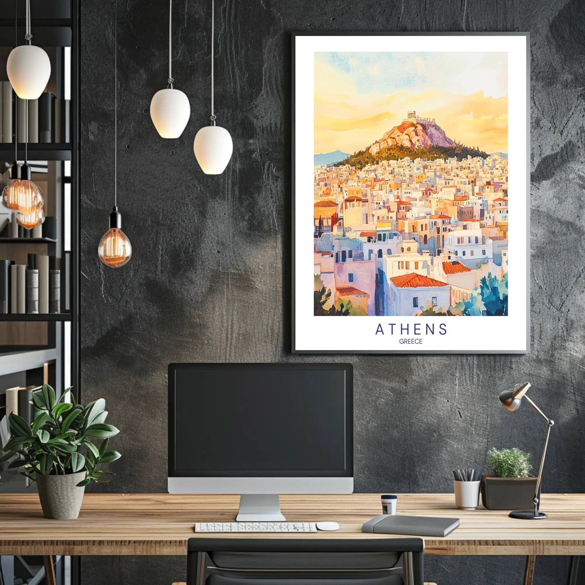 Athens Cityscape Poster PosterGoat