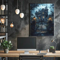 Gothic Haunted Mansion Atmosphere Victorian Era Cultural Heritage Poster