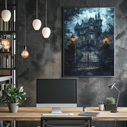 Gothic Haunted Mansion Atmosphere Victorian Era Cultural Heritage Poster