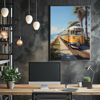 Coastal Train Journey Poster
