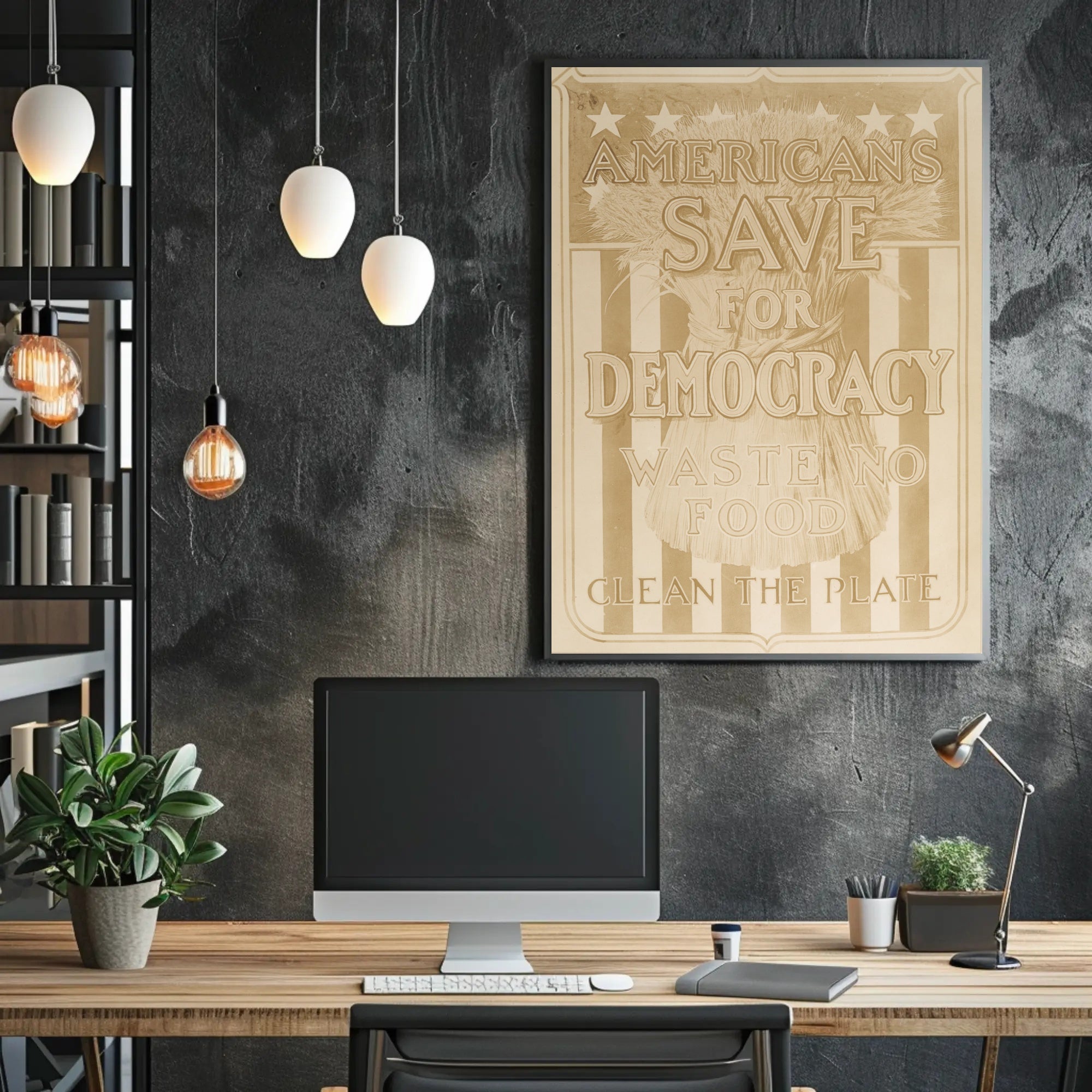 Save for Democracy Patriotic World War I Propaganda Poster PosterGoat