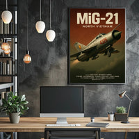 MiG-21 Fighter Jet Vietnam War Historical Poster