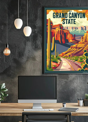 Grand Canyon Vintage Travel Adventure Poster