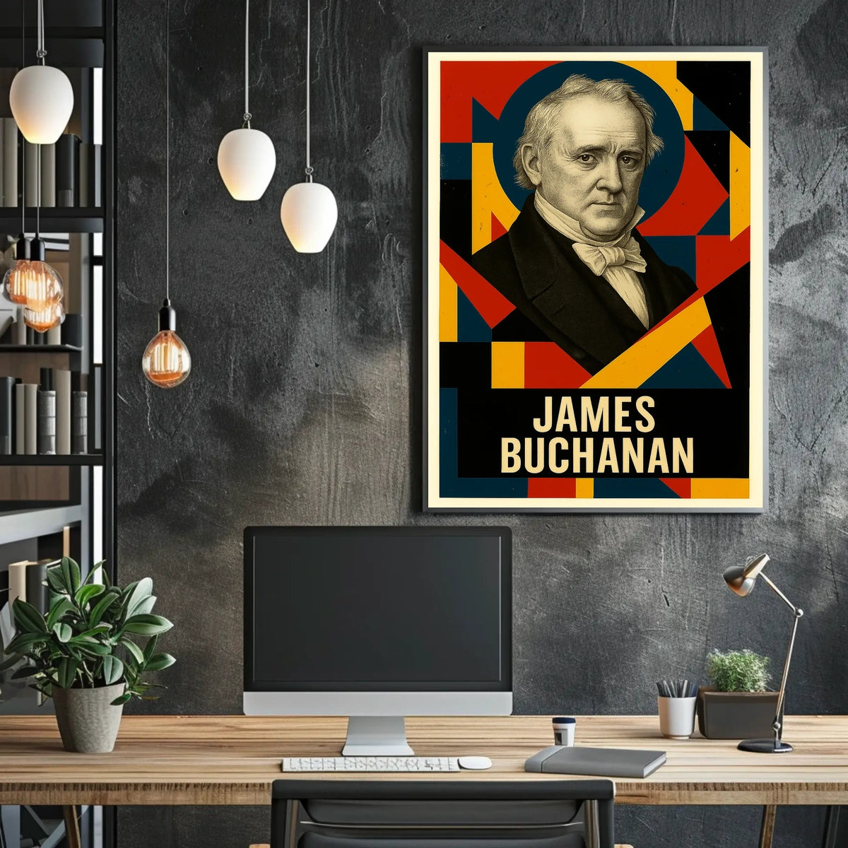 James Buchanan 15th President of the United States Abstract Pop Poster