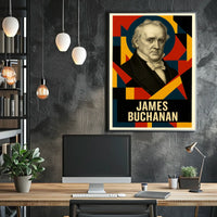 James Buchanan 15th President of the United States Abstract Pop Poster