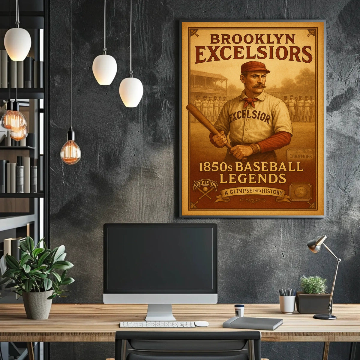 Brooklyn Excelsiors 1850s Baseball Legends Poster
