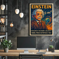 Albert Einstein Relativity Vintage Science Inspiring Intellectual Home Wall Art Poster