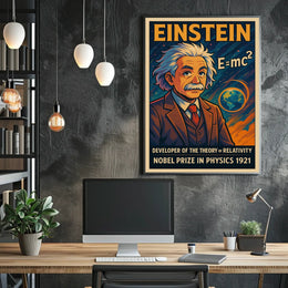 Albert Einstein Relativity Vintage Science Inspiring Intellectual Home Wall Art Poster