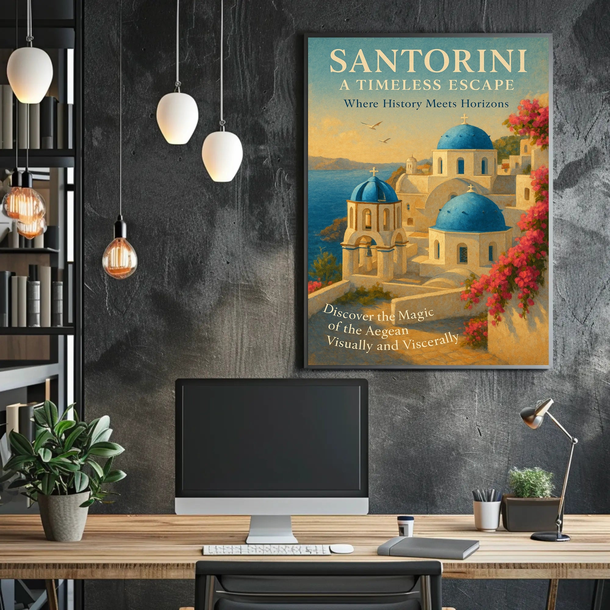 Santorini Travel Poster Timeless Escape Wall Art