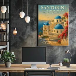 Santorini Travel Poster Timeless Escape Wall Art