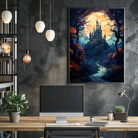 Enchanted Castle Under The Moon Poster