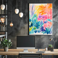 Tropical Watercolor Jungle - Abstract, Artistic, or Pop Culture Poster
