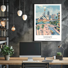 Vibrant Sydney Skyline Poster PosterGoat