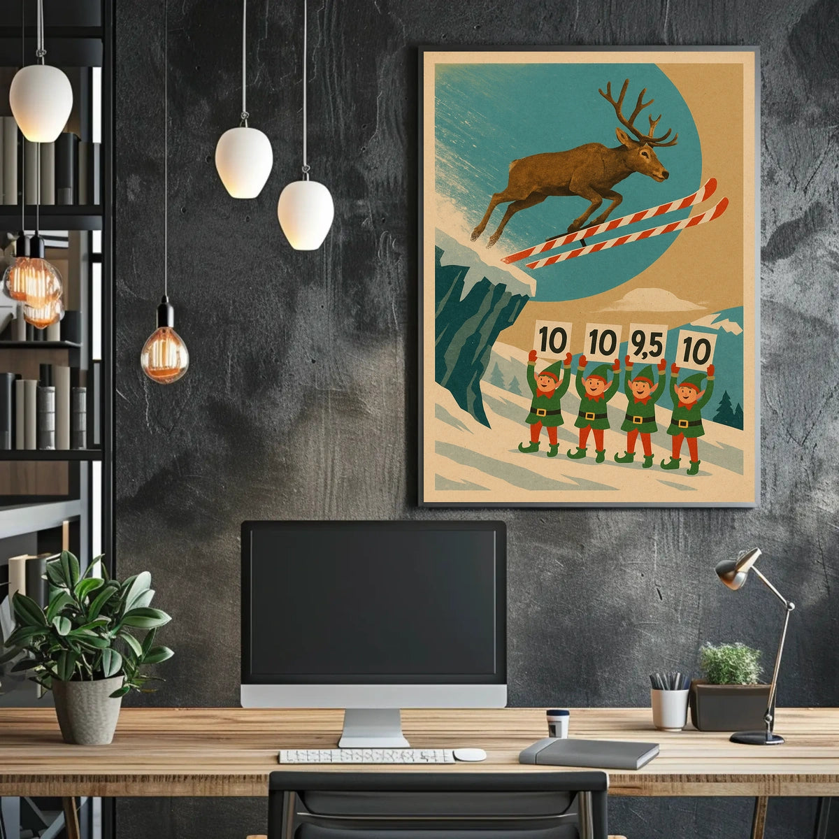 Reindeer Ski Jumping Extravaganza Poster