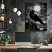 Mystical Crow in Moonlight Animal Poster PosterGoat