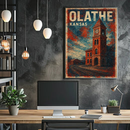 Olathe, Kansas Vintage Railway Vintage Poster