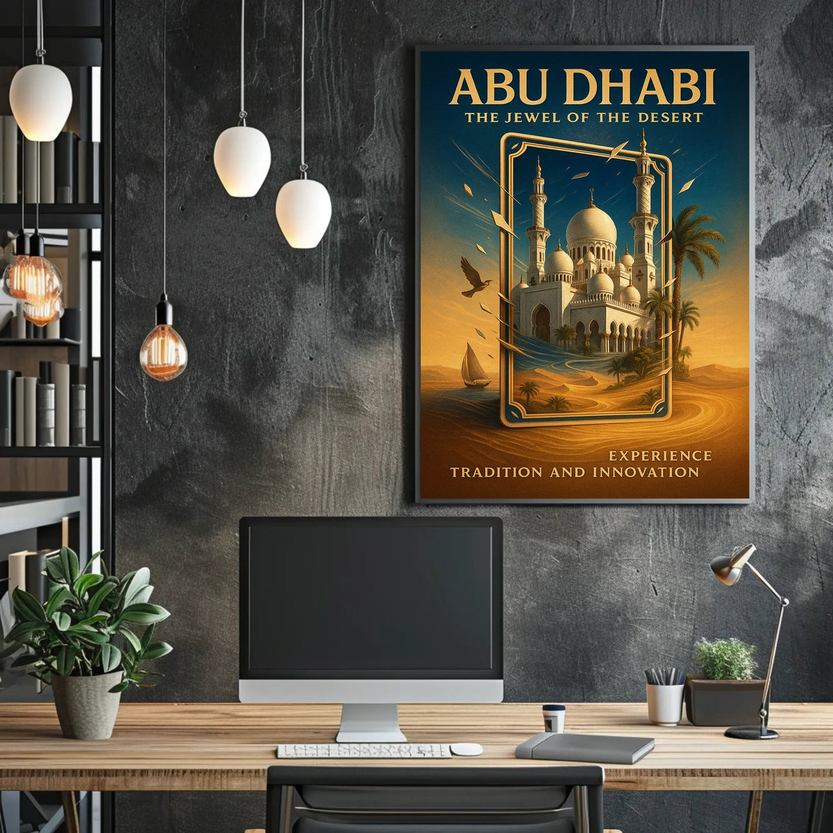 Abu Dhabi's Jewel Architectural Serenity Travel Poster