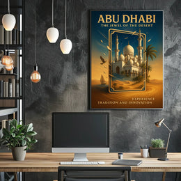 Abu Dhabi's Jewel Architectural Serenity Travel Poster