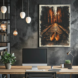 Serene European Street Ballet Flats Art Poster