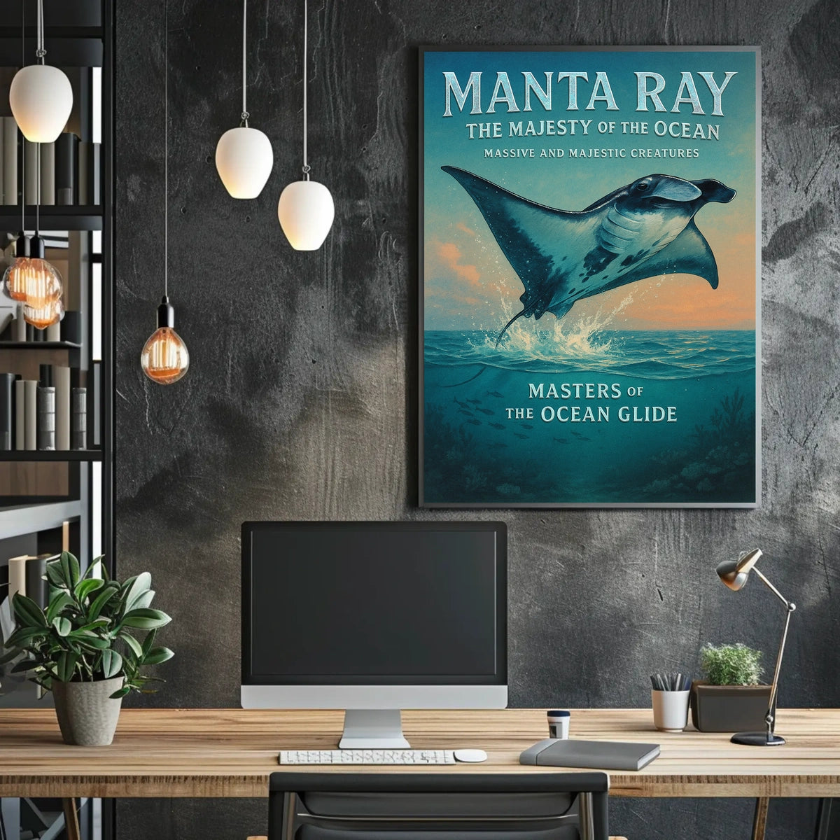Manta Ray Majesty Animal Poster
