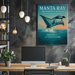 Manta Ray Majesty Animal Poster