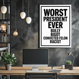 Bold Critique of American Leadership Political or Propaganda Poster