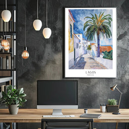 Lagos Portugal Street Scene Travel Poster PosterGoat