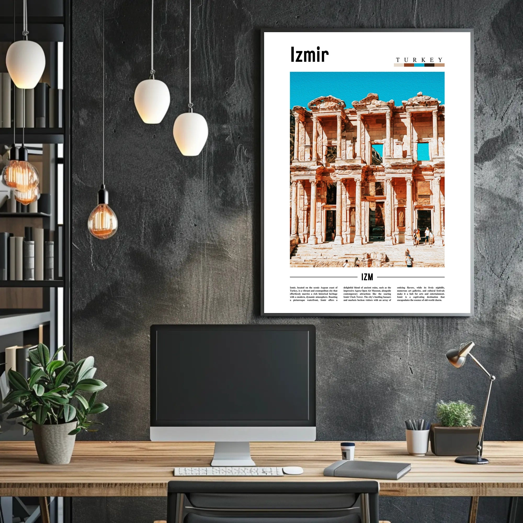 Izmir Travel Poster: Modern Art with Historical Touch PosterGoat