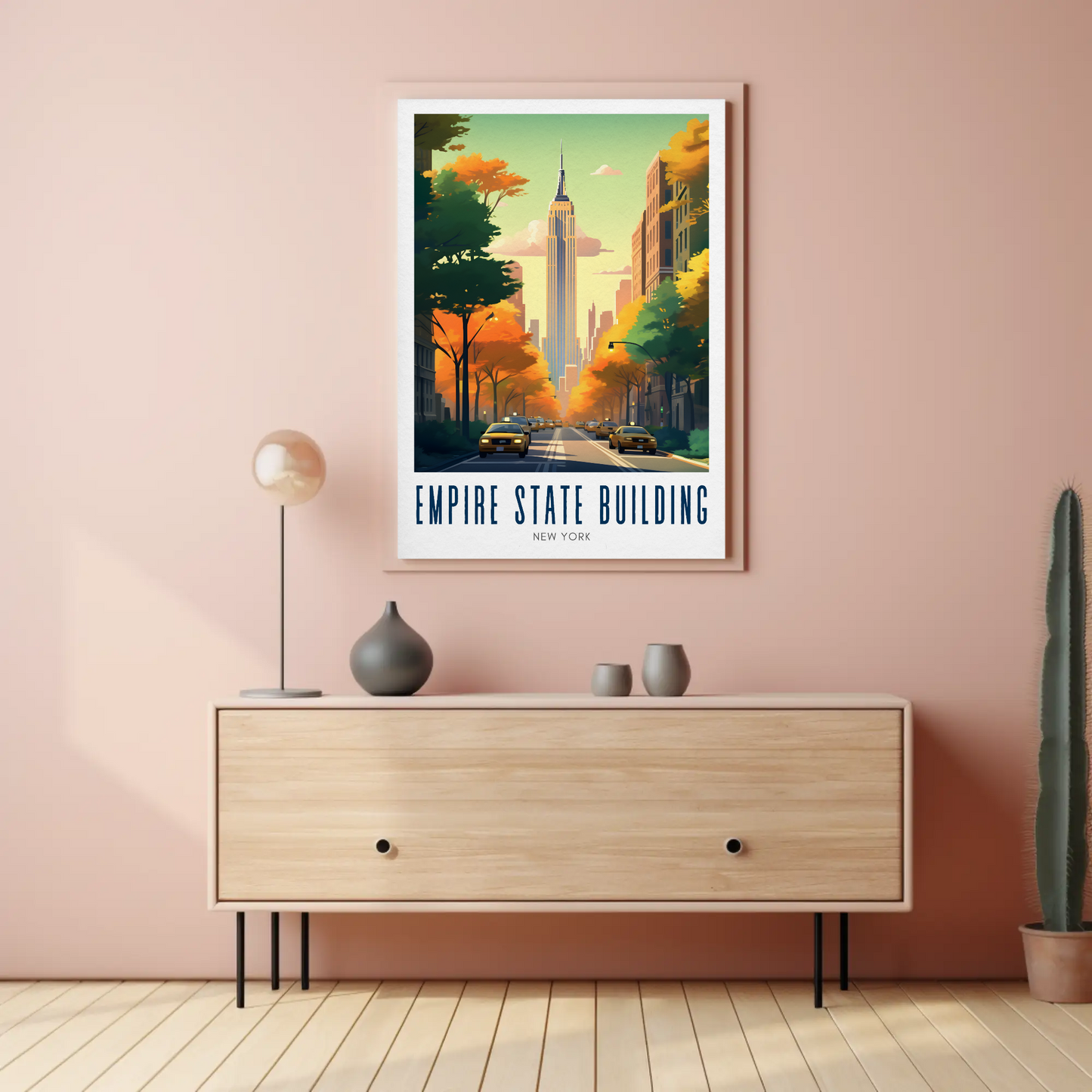 Empire State Building Autumn New York Street Poster