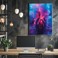 Mystical Hands in Neon Smoke Poster PosterGoat
