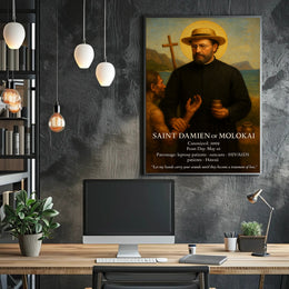 Saint Damien of Molokai Poster PosterGoat