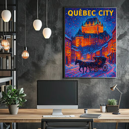 Québec City Winter Scene Poster