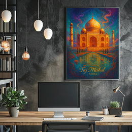 Taj Mahal Artistic Travel Poster