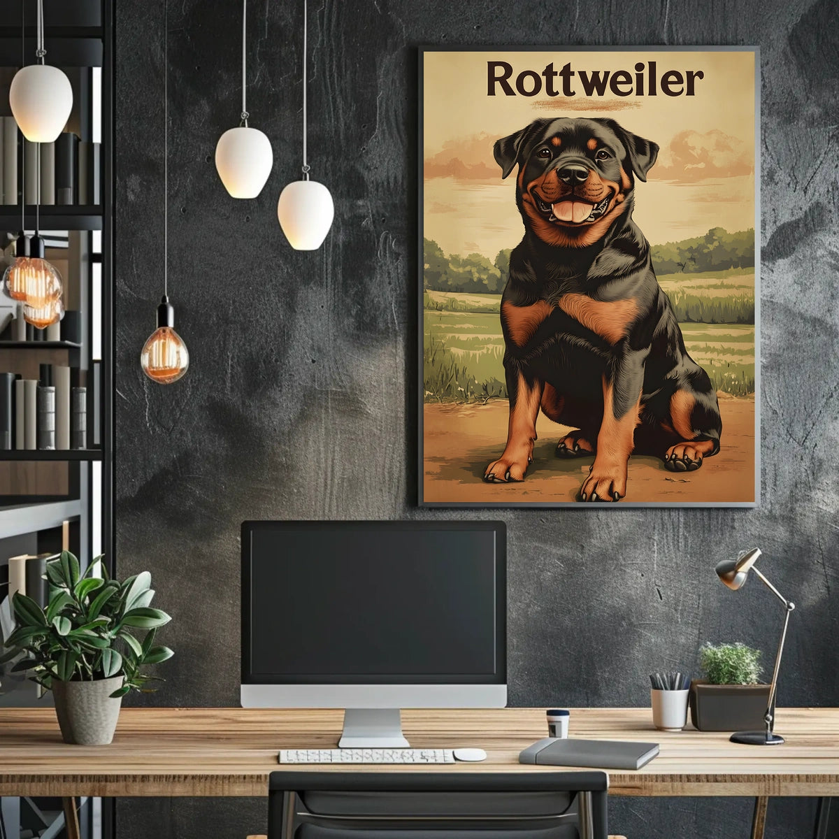 Rottweiler Portrait Poster