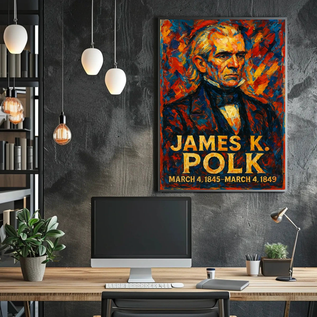 James K. Polk 11th President of the United States Glitch Hop Art Poster