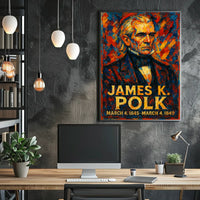 James K. Polk 11th President of the United States Glitch Hop Art Poster
