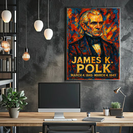 James K. Polk 11th President of the United States Glitch Hop Art Poster