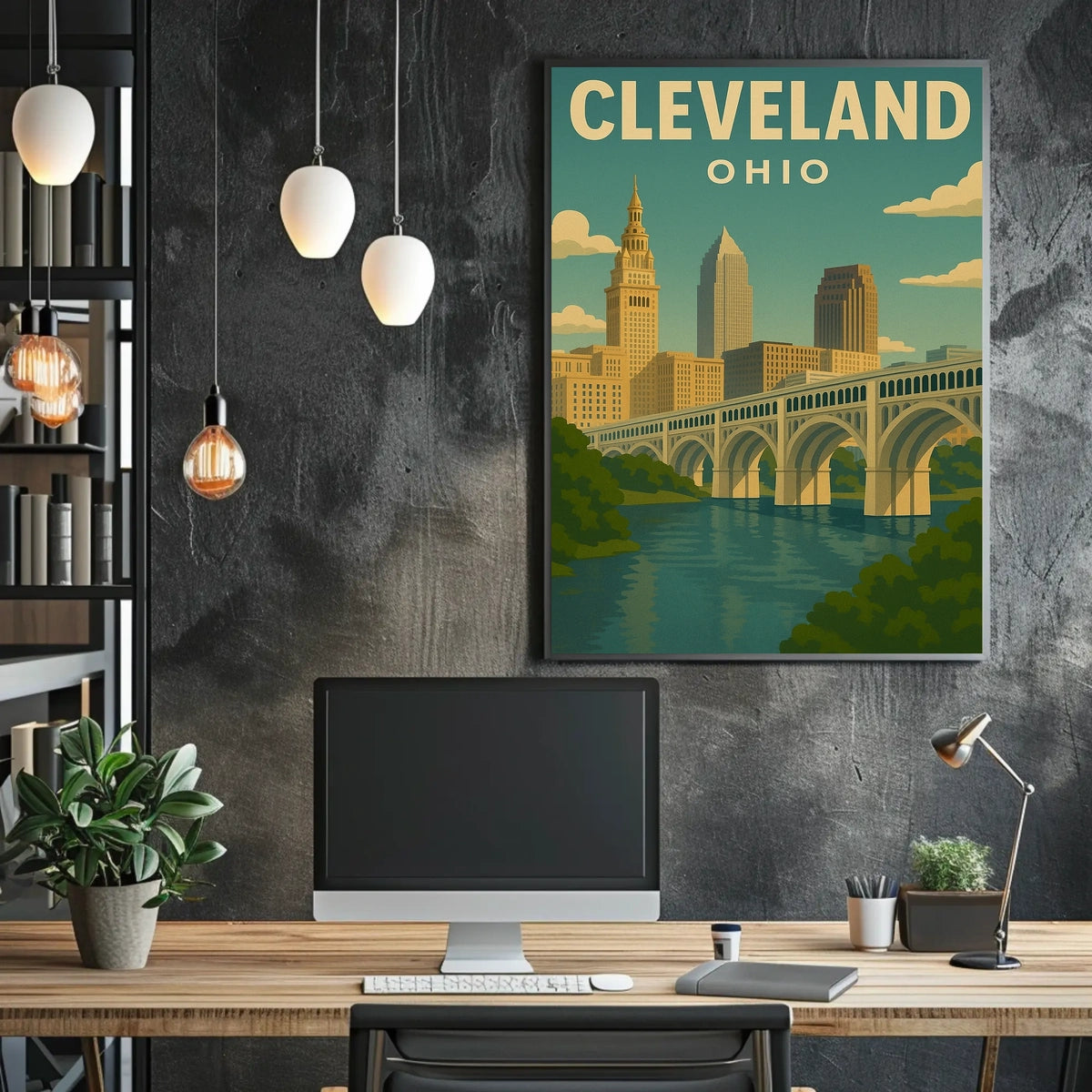 Cleveland, Ohio Cityscape Poster