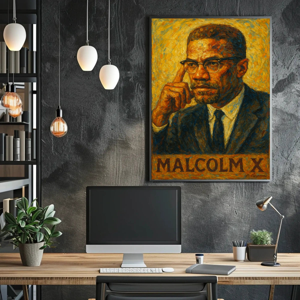 Malcolm X A Powerful Portrait Poster