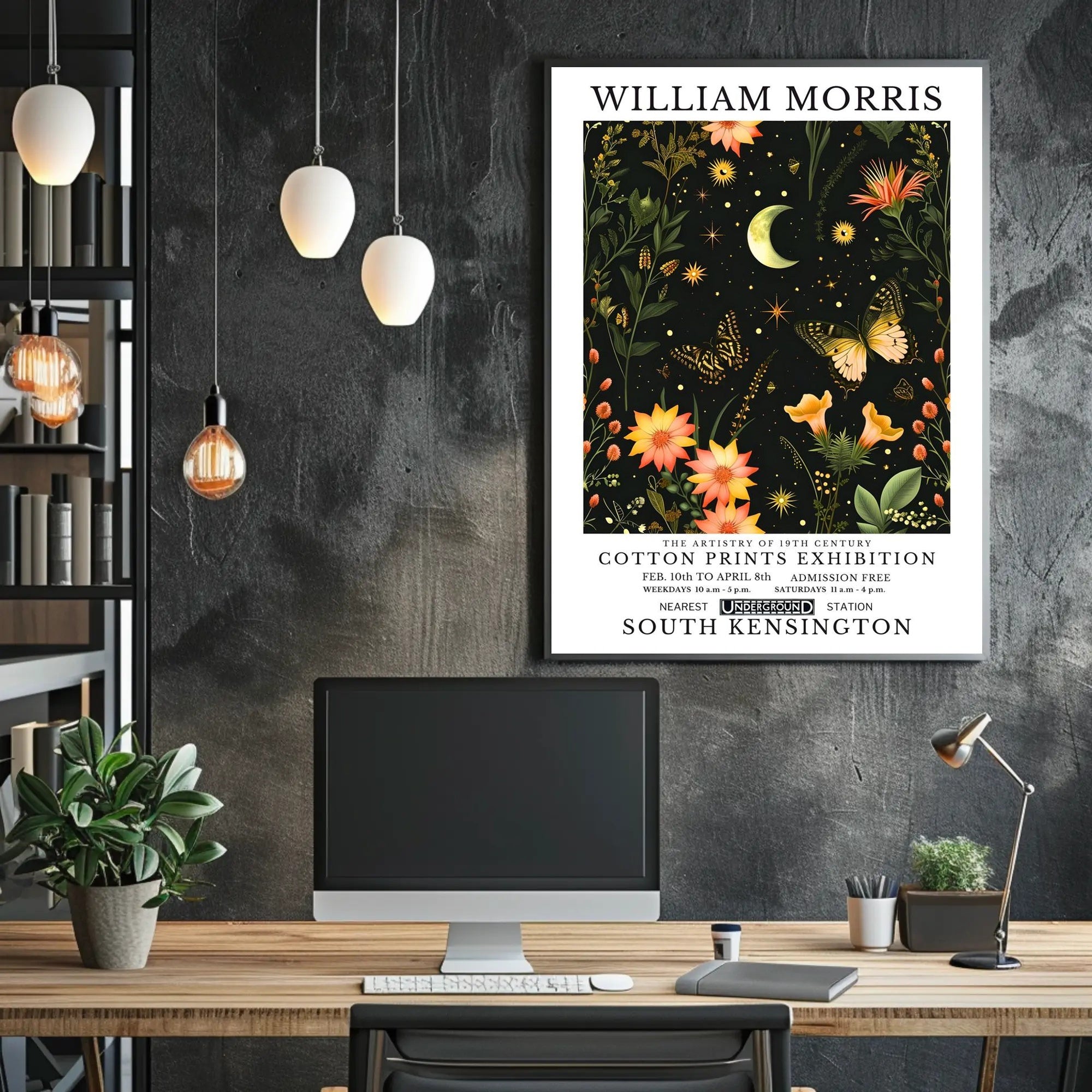 William Morris Exhibition Vintage Cultural William Morris Art Poster